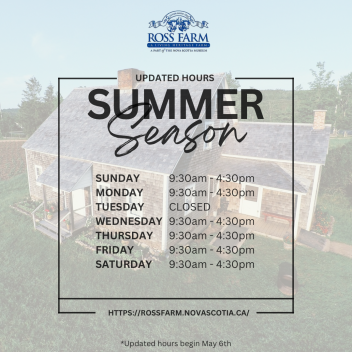Ross Farm summer hours graphic.