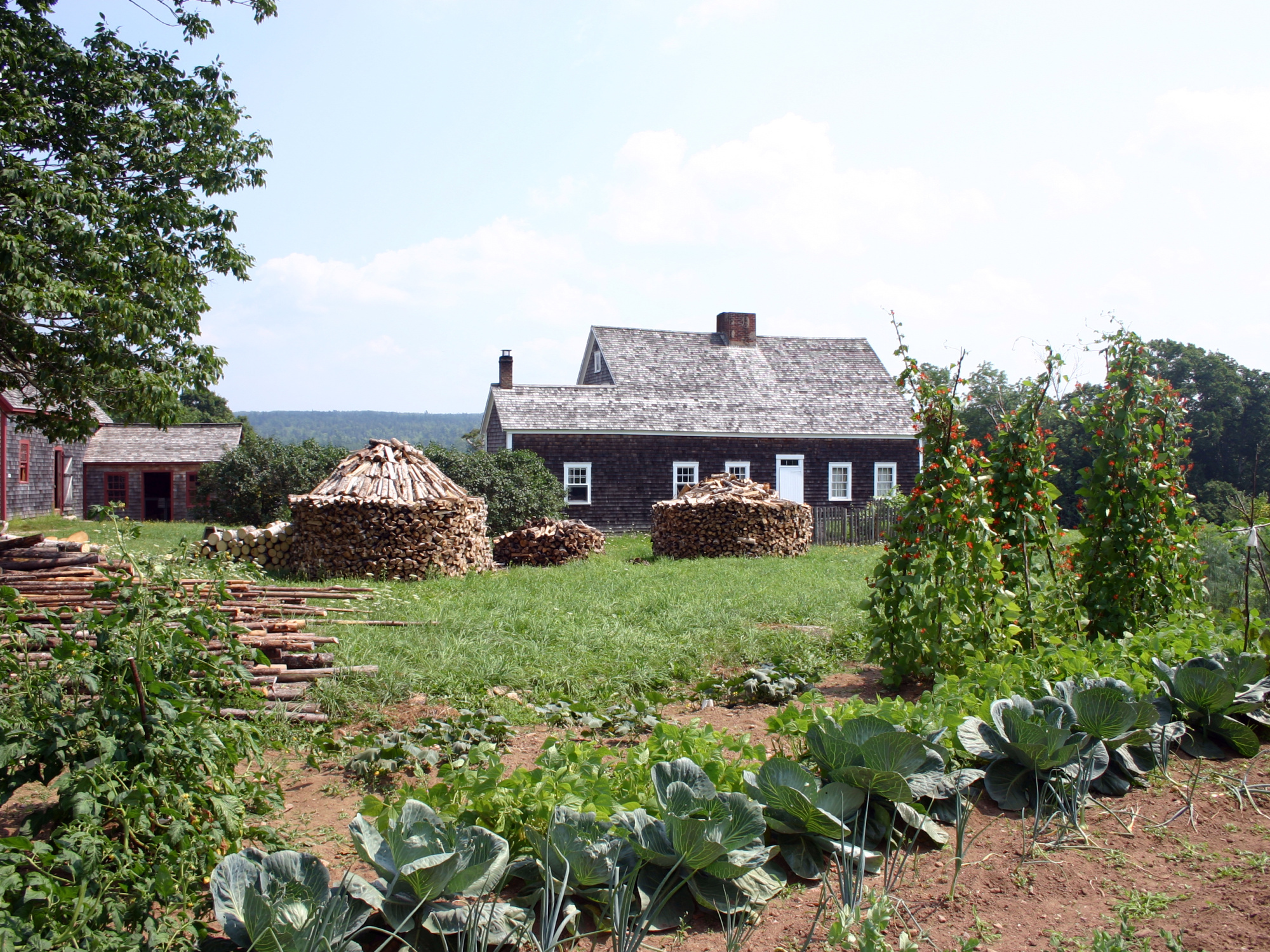 Ross Farm Museum, Rosebank Cottage, Garden in front.