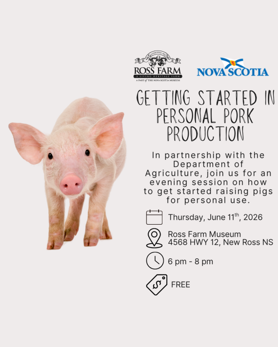 promotional poster for Backyard Pork Production Session with a picture of a pig.